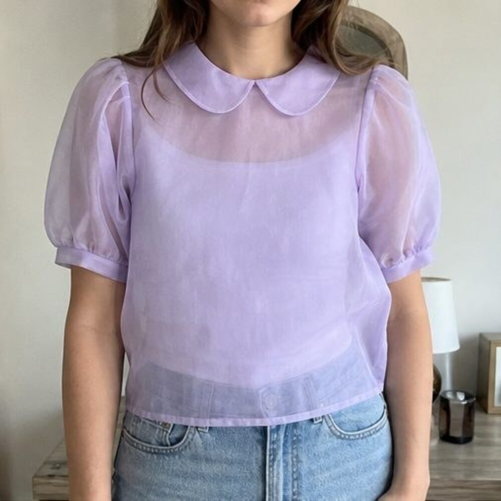 Camel Ruffle Blouse - Picture 2 of 6